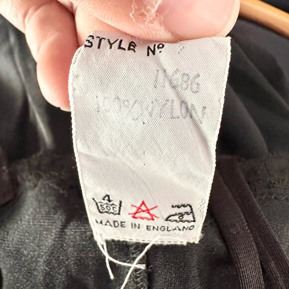 Lux Lux Designed by Hardy Amies England Designer Black Sheer Long Slip High Slit - Picture 13 of 14